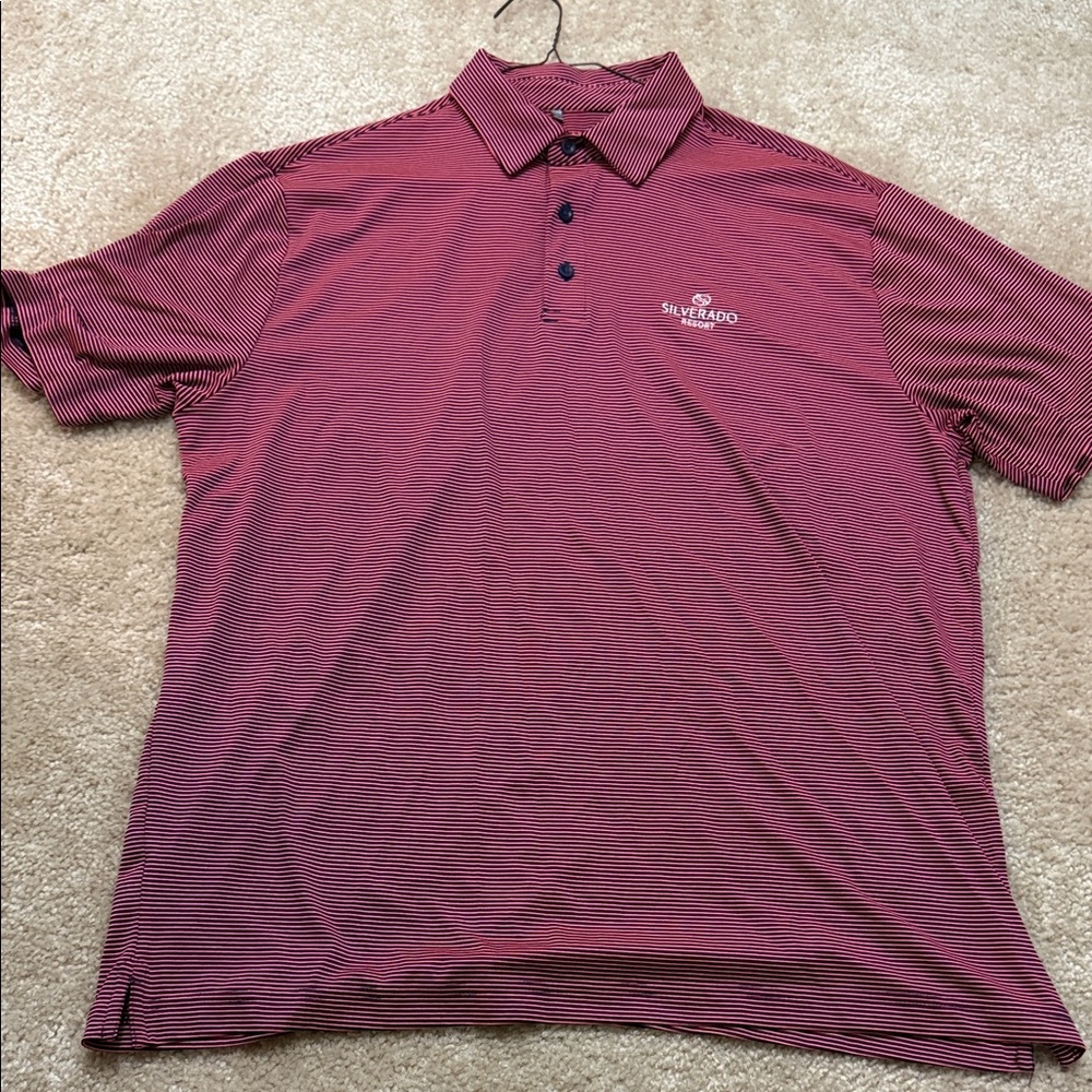 Under Armour Men's Red Striped Polo